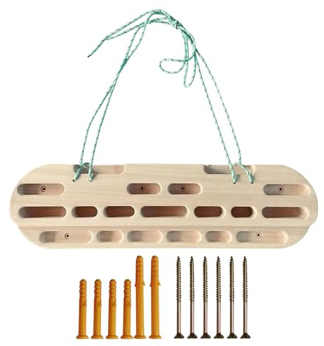 Generisch Klettern Trainingsboard aus Holz, Hangboard Griffbrett für Bouldern & Fingertraining, ProfiFingerboard für Griffkraft & Unterarmtraining, Klimmzugstange Alternative, 55 x 15 x 4,5 cm