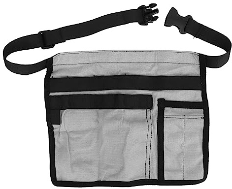 MEEVINWH Garden Tool Waist Apron, Oxford Cloth, Multiple Pockets, Adjustable Belt, for Woodworking Cooking Gardening Home Maintenance (Gray)