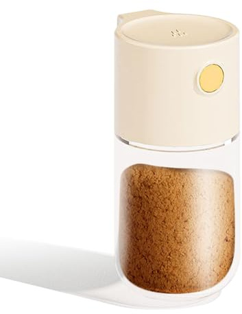 Dispenser di sale e pepe con coperchio, utensile da cucina, dispenser di spezie quantitativo preciso, bottiglia trasparente, per picnic, cucina e campeggio
