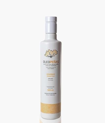 Oleopeñas | Aceite de Oliva Virge Extra Ecológico Variedad Picual Cosecha Temprana - Botella de vidrio 500 ml