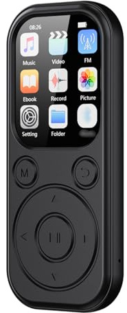 Ejoyous Lecteur MP3 avec BT, Lecteur MP4 Portable avec écran IPS de 2,01 Pouces, Enregistreur de Haut-parleurs BT 5.4, Radio FM, de Musique de 32 Go, Lecture 12 Heures pour Les Enfants Qui Courent