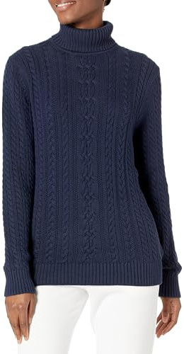 Amazon Essentials Women's Cable Knit Turtle Neck Jumper (Available in Plus Size)