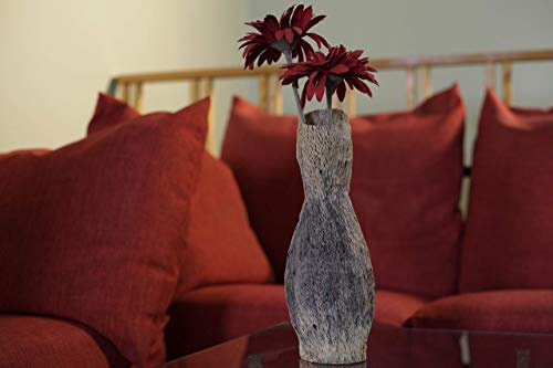 VASO artigianale in legno realizzato a mano con fibra legnosa di fico d'india,Opuntia Vase