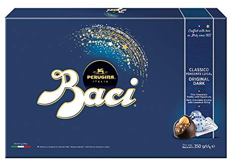 Baci Perugina Classico Cioccolatini Fondenti Ripieni al Gianduia e Nocciola Intera, Scatola Regalo, 350 g