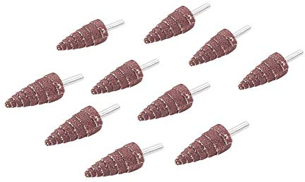 Utoolmart 10 Stück 20 mm kegelförmige Lamellen-Räder, Schaft montiertes Schleifpapier, konische Kartuschenrolle zum Entgraten, Schleifen und Polieren, Körnung 80
