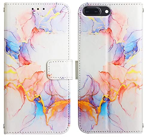 LEMAXELERS iPod Touch 5 / iPod Touch 6 / Touch 7 Hülle,iPod Touch 5 Handyhülle Glitzer Marmor für Mädchen Flip Case PU Leder Cover Magnet Schutzhülle Handytasche für iPod Touch 5,YB2 Marble Color