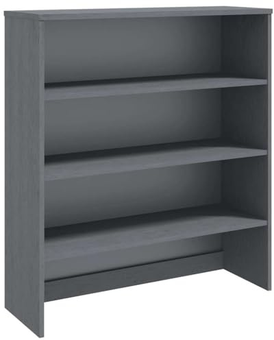 vidaXL Aufsatz für Highboard Schrank Anrichte Sideboard Kommode Schrankaufsatz Aufsatzschrank Dunkelgrau 90x30x100cm Massivholz Kiefer
