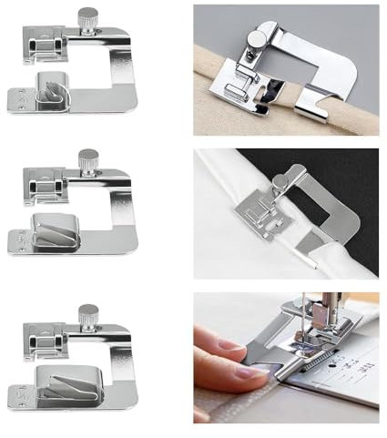 QINERSAW 6 Stücke Nähfüße für Nähmaschine Saumfuss Presser Fuß für Nähmaschine Nähmaschinenfüße Rollsaumfuß
