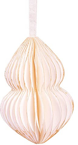 pajoma Weihnachtsanhänger 3D / Kugelform Papier/Premium Qualität/Papieranhänger - Weihnachtsdeko 10 cm in Creme