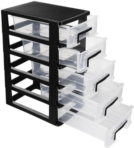 NUOBESTY Aufbewahrungsschublade 5-Lagiger Multifunktions-Desktop-Aufbewahrungsschrank Aufbewahrungsbehälter Mit Schubladen Kleiner Desktop-Aufbewahrungsschubladen-Organizer Kunststoff, 31,4 Cm HöHe