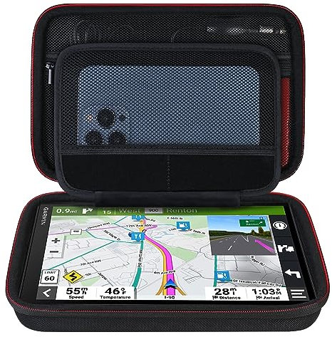 Elonbo GPS Hart Tasche Hülle Etui für 6-7 Zoll Garmin DriveSmart 76/66/65/61/ RV 780/795/dezl OTR700/OTR610 Garmin Katalysator GPS Navigator System, Schwarz