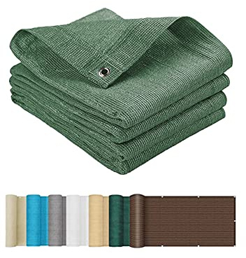 Voile d'ombrage, Tissus Respirant 3.8 x 8 m 95% Résistant Aux UV, Respirant Filet dombrage Rectangle Cordes de Fixation incluses pour Jardin Extérieur Terrass, Vert Foncé