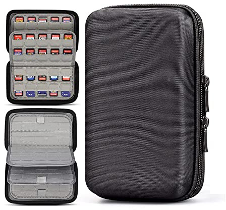 Custodia da gioco per PGRTYOF 80 Switch, custodia rigida da viaggio per giochi PS Vita/schede SD, nera