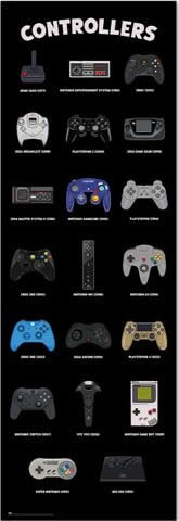 empireposter Gaming - Controller - Poster Plakat Druck - Grösse 53x158 cm + 2 St Posterleisten Alu 63 cm
