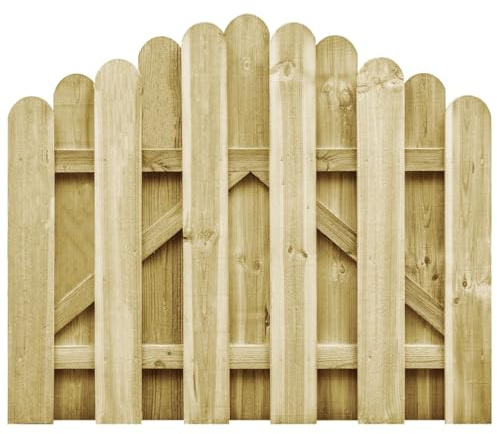 Homgoday Rustikales Gartentor aus Kiefernholz, 100 x 75 cm, gewölbtes Design, wetterfest - Für Garten oder Terrasse Model45326