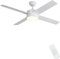 FINXIN Ceiling Fan with Lamp, White/Black Ceiling Fans for Bedroom,Living Room,Dining Room Including Motor,Blades,Remote Switch (52 White 4-Blades)