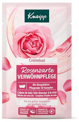 Kneipp Crema da bagno Rosenzarte - Additivo per il bagno con estratto di fiori di rosa organici e un complesso di olio nutriente - dona una sensazione liscia sulla pelle e nutre la pelle - 50 ml