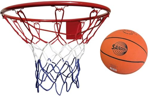 Sandora 38011 Basketballkorb Set Korb 45 cm mit Basketball Größe 7 | Für Ihr Zuhause, Garten oder Ihrer Einfahrt | Kinder Spielspaß für Ihre kleinen Basketballstars