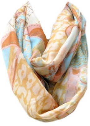 Generisch Tuch Loopschal Loop Schal Halstuch Schals Rundschal Schlauchschal Damenschal Leo Leopard Muster (Braun-Beige)