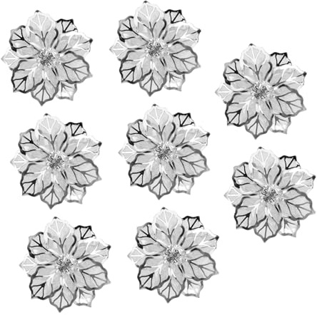 OKUMEYR Serviettenringe Blumen Silber Farbe Serviettenringhalter Set Design für Hochzeitsfeier