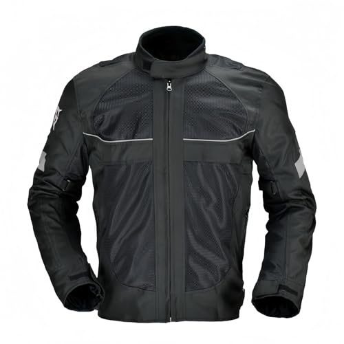 Motorcykeljacka män med skydd, ryggskydd, motorcykeljacka, sommar, axelskydd, armbåge, textiljacka, skyddande jackor, skyddsjacka, stad