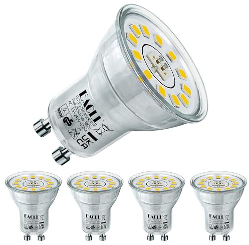 EACLL Mini GU10 LED 4000K 3.5 Watt Ersetzt 50W Halogen Leuchtmittel, 4er-Pack, Neutralweiss 465lm Birnen, AC 230V Flimmerfrei Strahler, Nicht Dimmbar Reflektorlampen, Abstrahlwinkel 120° Spot Ø35MM