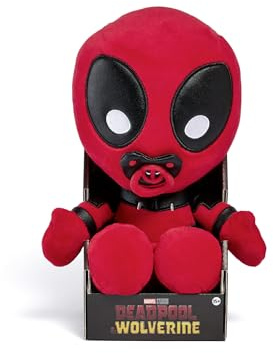Babypool plyschfigur (26 cm) - detaljerad superhjältebebis från filmen Deadpool & Wolverine, leksak för fans och samlare från 15 år och uppåt