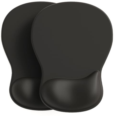 ErgoComfort Gel-Handgelenkauflage, 2 Stück, verbesserte ergonomische Unterstützung, Premium-Lycra-Tuchoberfläche, rutschfeste Unterseite für Schmerzlinderung und einfache Reinigung, langlebig und