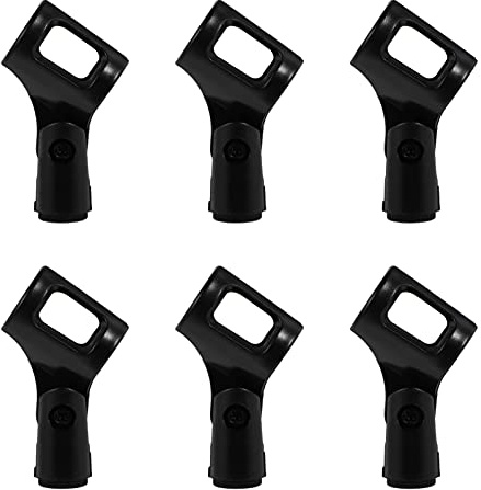 JOINPAYA 6 Stück Mikrofonklemmen aus Abs Schwarz für Mikrofone 2,5-3,8cm Hands Free und Robust für Konferenzräume und Öffentliche Orte