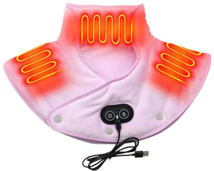 Heizkissen Nacken Schulter Mit Massage, USB Nackenheizkissen Zur Linderung, Nacken Heizkissen Elektrisch Mit 3 Temperaturen, 3-in-1-Heizkissen Für Nacken, Schultern Und Rücken