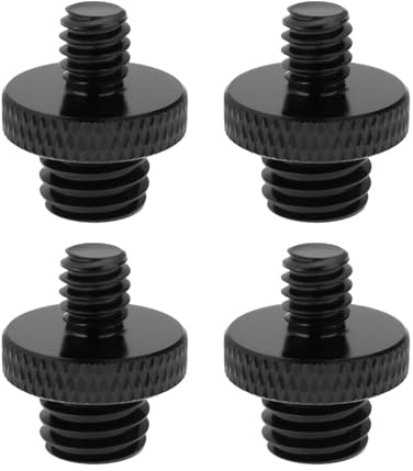 The Lord of the Tools 4-teiliger Mikrofonständer-Adapter M10 Stecker auf 1/4 Außengewinde Doppelseitige Kameraschraube Aluminiumlegierung für Mikrofonstativ Schwarz