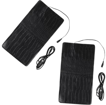 GRIRIW USB Heizmatte 2 Stück mit 3 Temperaturstufen, Pu, Schwarz | Heizmatte für Katzen und Hunde, Reptil, für Draußen, USB Heizkissen für Unterwegs
