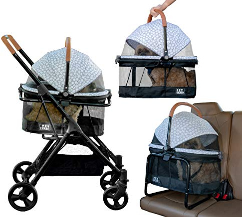 Pet Gear, A Vermont Family Owned Company Since 1936, 3-in-1 Travel System, View 360 Stroller Converts to Carrier and Booster Seat with Easy Click N Go Technology, for Small Dogs & Cats, 4 Colors