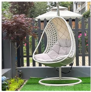 ZKALQECNF Korbstuhl Hängekorb, Rattanstuhl, Schaukelstuhl, Balkon, Innenschaukel, Hängematte, Vogelneststuhl, Hängender Blauer Korb Rattansessel