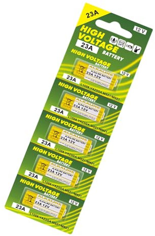 Paquete de 5 pilas alcalinas de 23 A y 12 V con rendimiento estable, batería de repuesto de alta densidad de energía