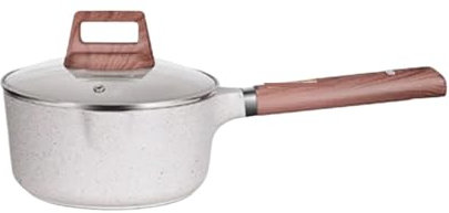 Mjölkkruka mjölkkastrull non-stick kastrull mjölkkastrull aluminiumkruka för kök matlagningsgryta med lock för kokande mjölk (16 cm vit)