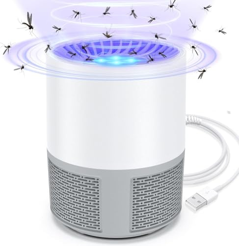 Insektenvernichter Elektrisch, UV Mückenlampe Fliegenfalle Innenbereich Mückenfalle Mückenschutz, USB Mosquito Repellent Tragbare Fliegenfallen für Schlafzimmer, Wohnzimmer Büro, Küche und Camping