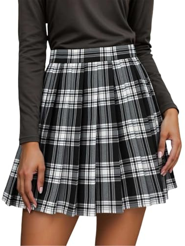 Jupe Courte Femme Sexy Chic Ete, Jupe Trapeze Femme Courte Grande Taille Plissée Skirt Chic Et Elegant Taille Élastique Rétro Décontractée Couleur Unie Confortable Ligne a Skirt Évasé