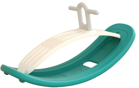 plplaaoo Kids Rocker Board Wobble Seesaw Balance Training Toy Improve Body Coordination for Toddlers Indoor Outdoor Play HDPE Material Adjustable Seat Anti Skid Strips (Green)