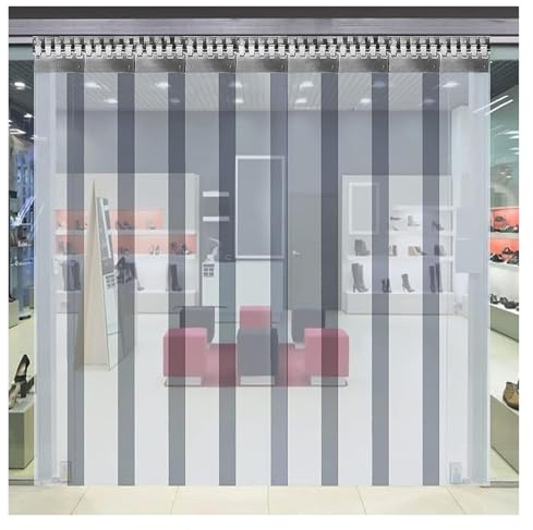 Qulamrdk Kit di Strisce Tende PVC Trasparente, Tenda A Strisce in Plastica Kit Adatto per Centri Commerciali da Cucina da Giardino, Antivento e Polvere(120x260cm/47.24x102.3in)