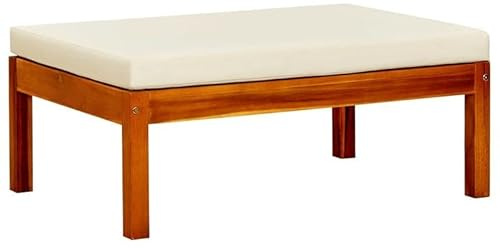 Eleganz Gartenhocker 2er Set aus Massivholz Akazie – Langlebig & Stilvoll für Terrasse, Balkon und Garten – Natürliche Optik & Robust