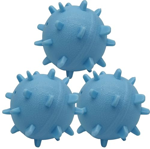 Nlmskzzy Hundebälle, 5,8 cm, robust, quietschendes Hundespielzeug für kleine, mittelgroße und große Hunde, quietschende Spielzeugbälle, 3 Stück (blau)