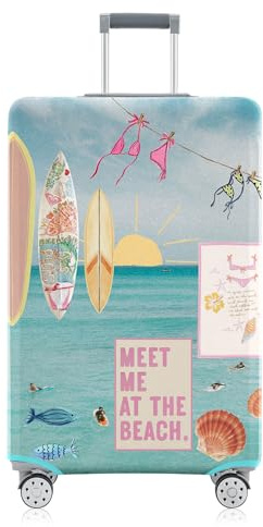 Go on Holiday Travel Luggage Cover Meet in Beach Suitcase Cover Anti-scratch Suitcase cover Fits 22-24 Inch