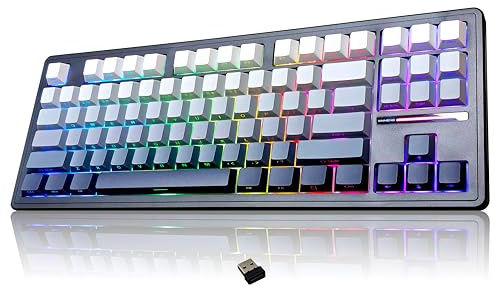 XINMENG Mechanical Gaming Keyboard | Wireless RGB Keyboard | 2.4GHz/Bluetooth 5.0/USB Type-C | Hot-Swappable Linear Switches | Premium Gasket Mount | PC/Mac/Laptop | US Layout | Black Gradient