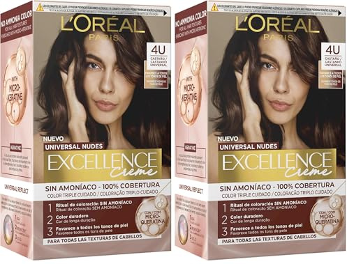 L'Oréal Excellence Universal Nudes Castaño 4U 550 (Paquete de 2)