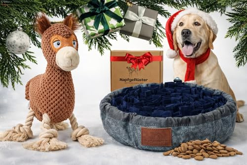 Napfgeflüster® Hunde-Spielzeug Bundle – Schnüffelteppich BALU & Alpaka Bruno – Intelligenzspielzeug, Futterteppich & Plüschhundespielzeug – Beschäftigung, Training & Kauen – Für alle Hunderassen