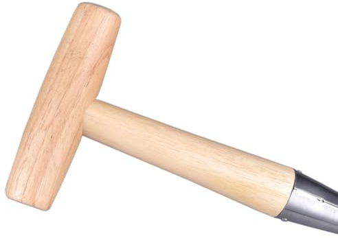 Tofficu Tragbarer Gartenlocher mit Holzgriff Pflanzwerkzeug zum Düngen und Säen Ergonomischer Handspender für Gartenarbeit und Aussaat