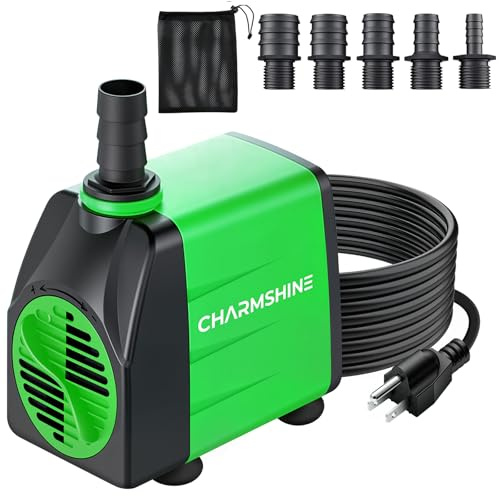 Aquariums Submersible Water Pump 660GPH 30W[2026 Upgraded] Fountain Pump Hydroponics Fish Pond Pump 2500L/H Outdoor Water Pump for Fish Tank with 5 Nozzles,Filter Bag,Extra-long 8.2ft Power Cord