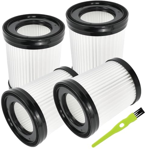 Pack 4 Filtros HEPA Lavables para Aspiradora Sin Cable, Recambios de Repuesto Compatibles con Lubluelu 202 Fabuletta FSV001 Girnoor G160 Oraimo OSV-102 Besswin W26 + Un Cepillo Verde