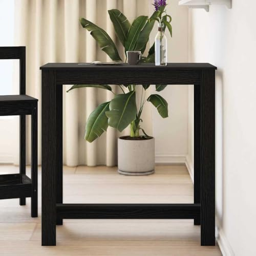 Traylux Mesa de bar con aspecto de roble negro, 102 x 50 x 103,5 cm, con superficie mate, moderna mesa de comedor para comedor y cocina, ahorra espacio y es resistente para gastronomía y salón